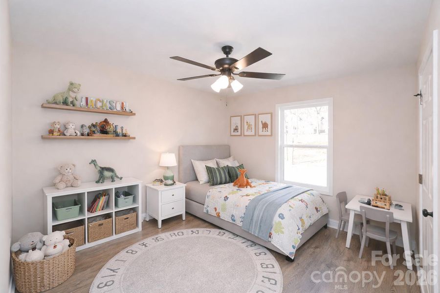 Virtually staged kids bedroom