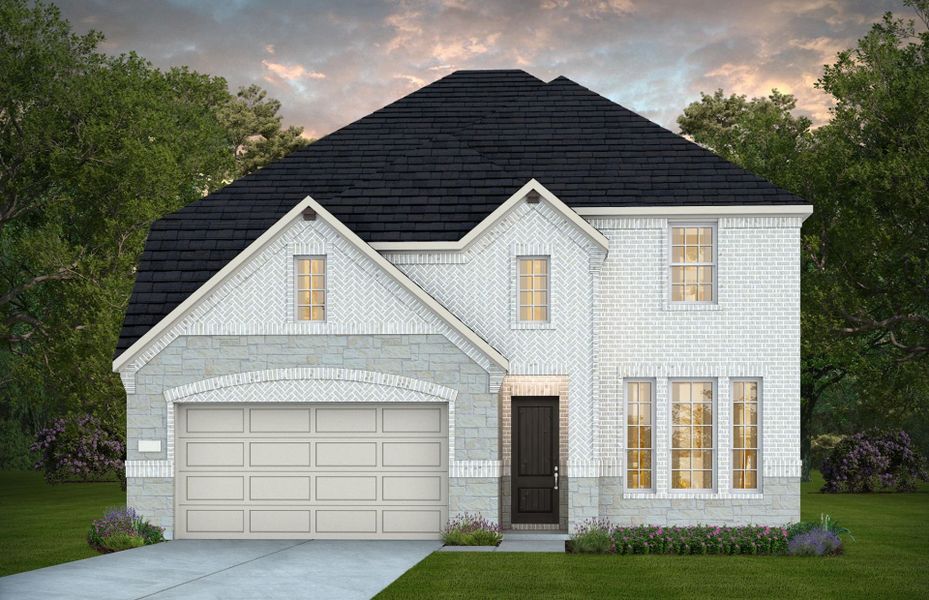 Representative exterior photo of a completed home built from the Hillsboro by Pulte Homes in Blue Creek Trails, Richmond, TX (Image 2). Representative exterior photo of a completed home built from the Hillsboro by Pulte Homes in Blue Creek Trails, Richmond, TX (Image 2).