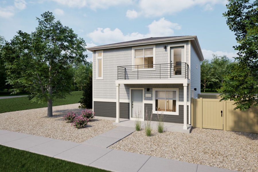 Representative exterior photo of a completed home built from the Muir by Oakwood Homes Co in Muegge Farms, Bennett, CO (Image 1). Representative exterior photo of a completed home built from the Muir by Oakwood Homes Co in Muegge Farms, Bennett, CO (Image 1).