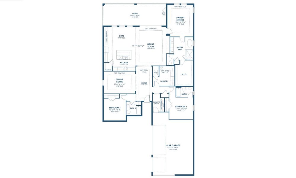 2D floor plan layout for the Sand Key I by Homes by WestBay in Longleaf at Grand Park, Sarasota, FL (Image 3).