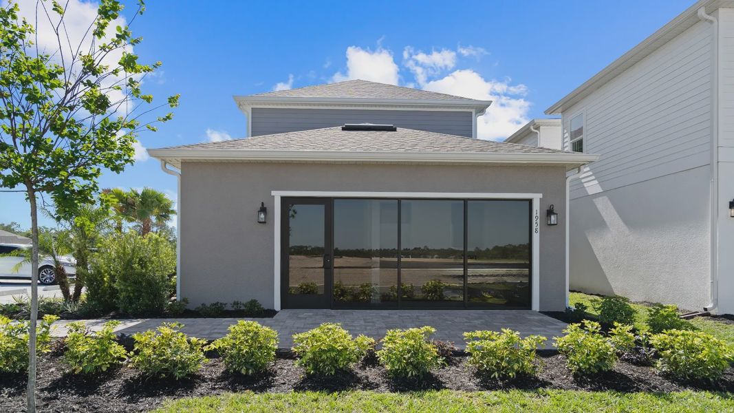 2-Car rear garage in a DRB Home Clementine model at the Trinity Place community.