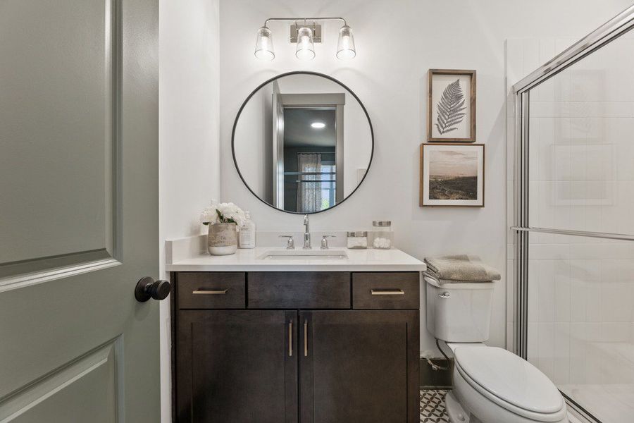 Representative furnished interior of a home built from the Belville by Peachtree Residential in Arden on Lanier, Cumming (Image 18).