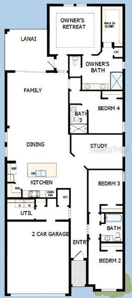 2D floor plan layout of this home in North River Ranch – Garden Series, Parrish, FL (Image 4).