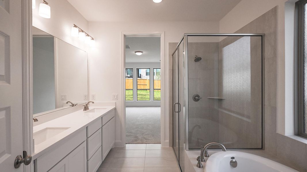 Furnished interior view inside a new home in 6 Creeks, Kyle (Image 12).