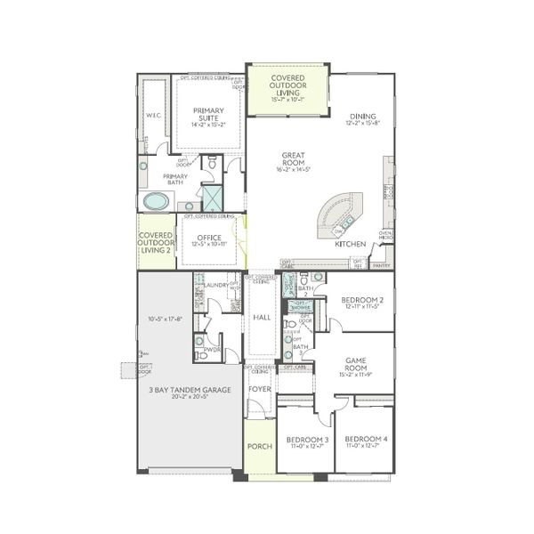 2D floor plan layout of this home in Whispering Hills, Laveen, AZ (Image 5).