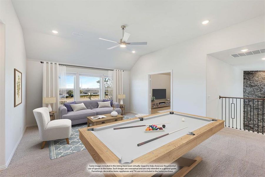 Furnished interior view inside a new home in Union Park Classic 55, Little Elm (Image 29). Furnished interior view inside a new home in Union Park Classic 55, Little Elm (Image 29).