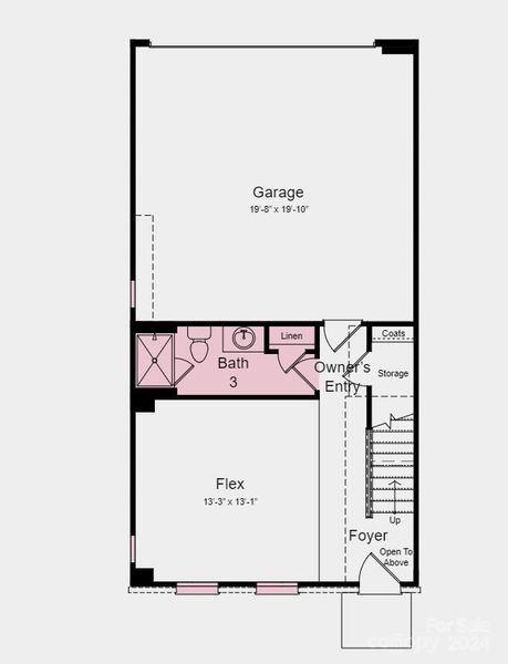 Lower Floor Plan - Structural options added include: full bath on first floor, linear fireplace in gathering room, ledge in owner's shower