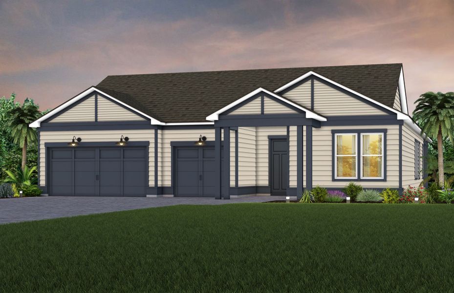 Representative exterior photo of a completed home built from the Renown by Del Webb in Del Webb Saint Johns, St. Johns, FL (Image 21). Representative exterior photo of a completed home built from the Renown by Del Webb in Del Webb Saint Johns, St. Johns, FL (Image 21).