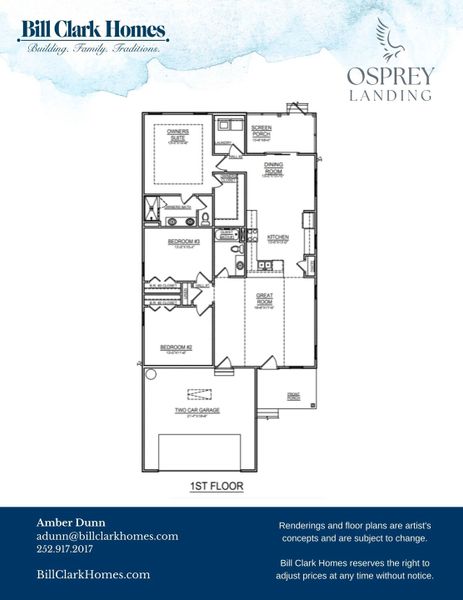 2D floor plan layout of this home in Osprey Landing, Southport, NC (Image 4).