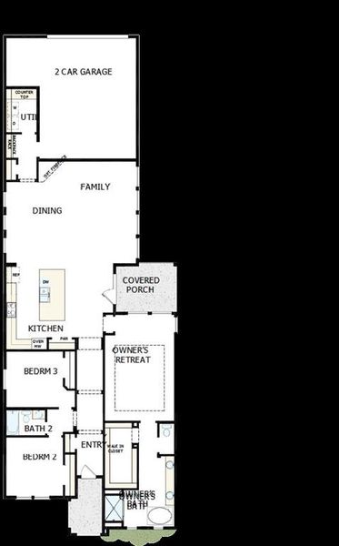 2D floor plan layout of this home in Elements at Viridian - Signature Series, Arlington, TX (Image 2).