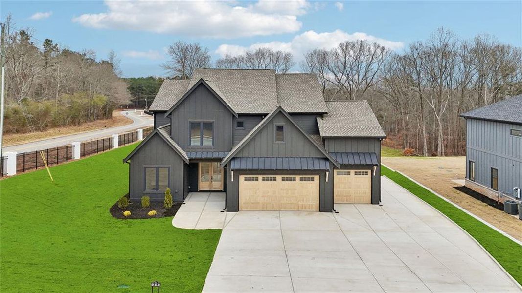 Front exterior of a new home in , Auburn, GA, highlighting curb appeal (Image 48).