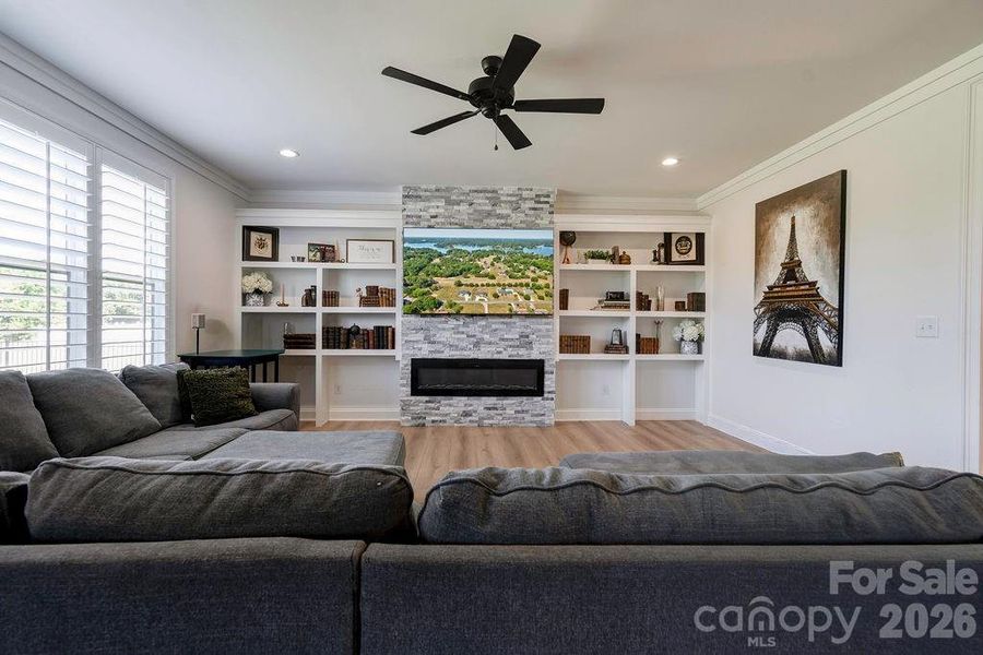 Living Room Space with built ins