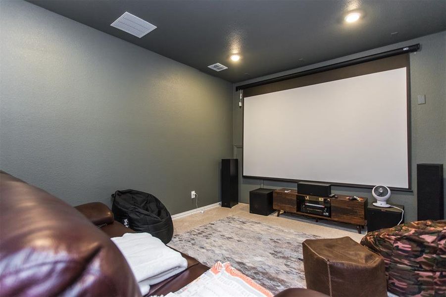 View of carpeted cinema room