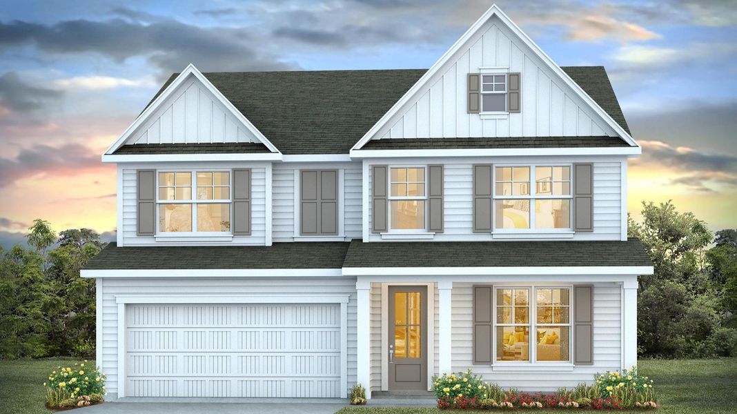 Representative exterior photo of a completed home built from the Harbor Oak by D.R. Horton in Old Chapin Reserve, Lexington, SC (Image 24).