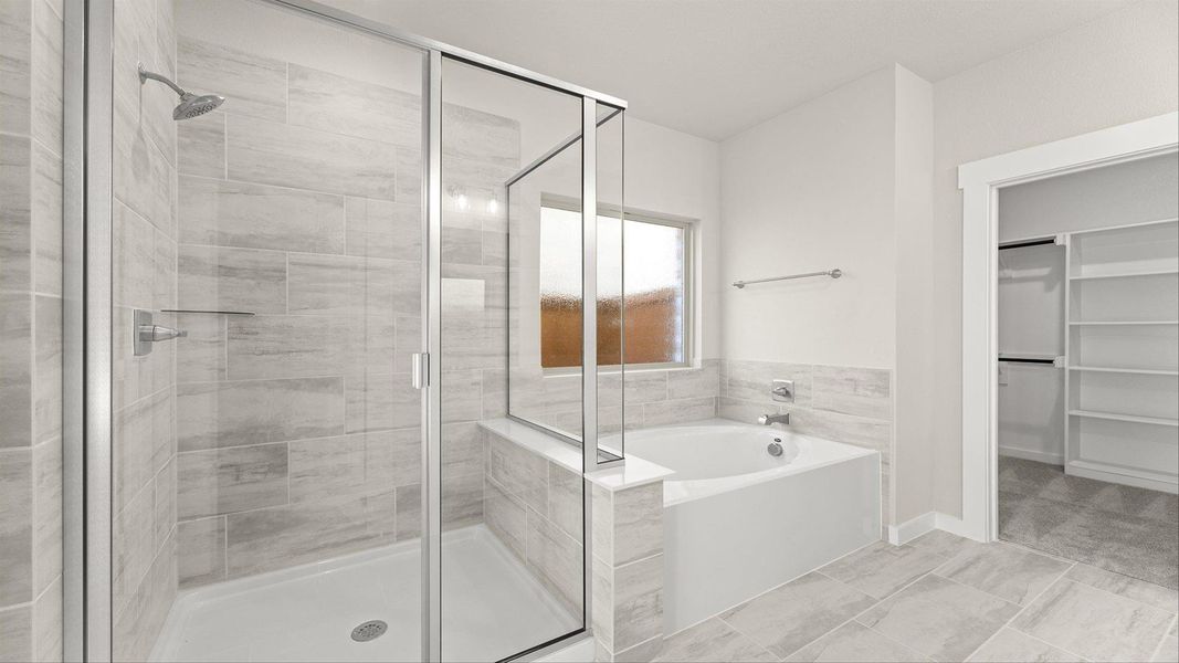 Primary bath representative with walk in closet