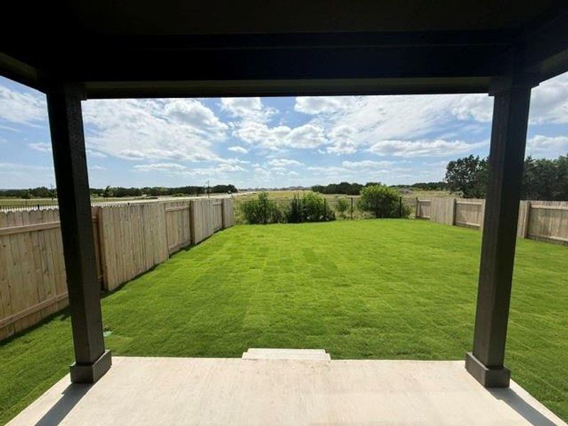 Exterior details and patio area of a home in Butler Farms - Boulevard Collection, Liberty Hill (Image 9). Exterior details and patio area of a home in Butler Farms - Boulevard Collection, Liberty Hill (Image 9).