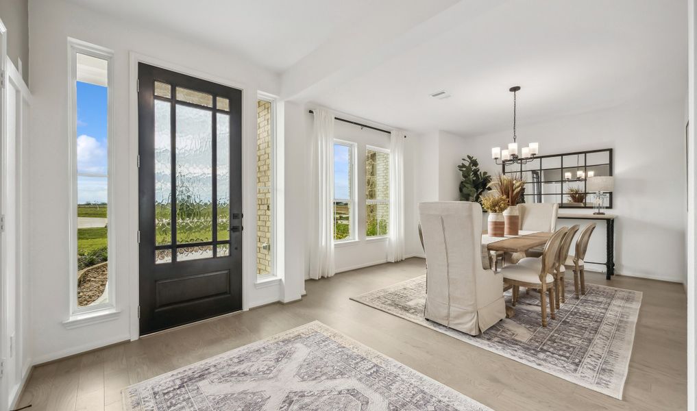 Elegant dining room off foyer