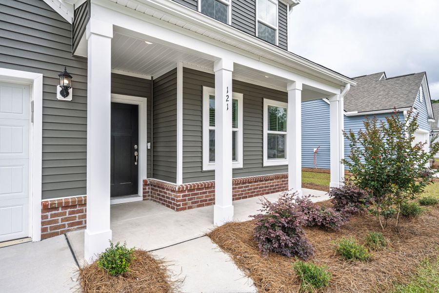 Front porch and brick detail Front porch and brick detail