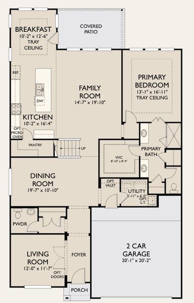 2D floor plan layout for the Katy by Ashton Woods in Oakwood Estates, Waller, TX (Image 3).