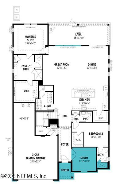 2D floor plan layout of this home in RiverTown - Cove, St. Johns, FL (Image 2). 2D floor plan layout of this home in RiverTown - Cove, St. Johns, FL (Image 2).