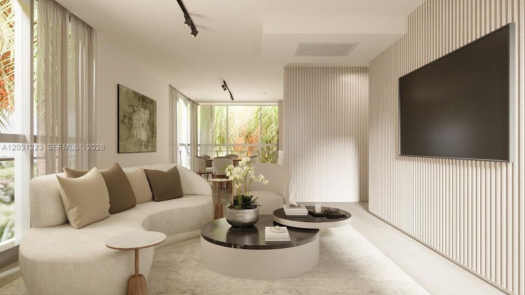 Furnished interior view inside a new home in , Miami Beach (Image 7).