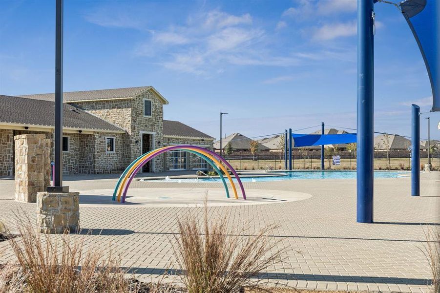 Splashpad by the pool