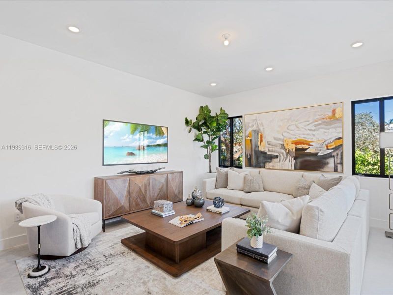 Furnished interior view inside a new home in , Miami (Image 53).