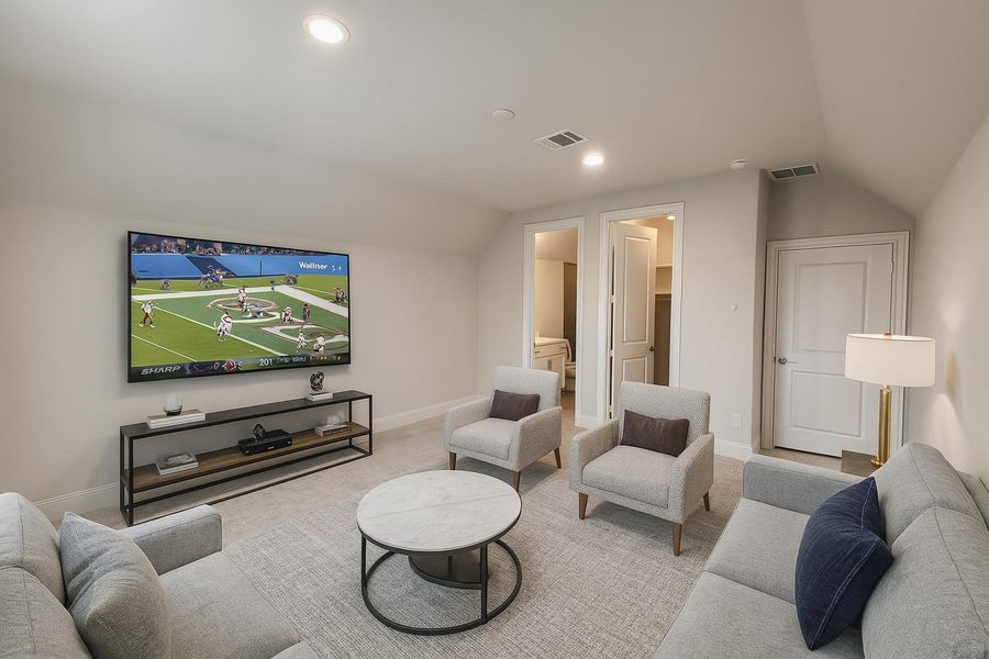 erfect Hideaway 14x16   Bedroom 4 -  on 3rd Floor - has its own bathroom -  Also could a game room or study! (Room was virtually staged - currently the floors are unfinished)