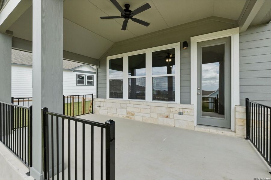 Exterior details and patio area of a home in The Crossvine, Schertz (Image 4).