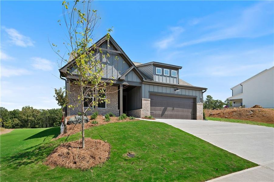 Front exterior of a new home in Gatherings® at GreenHouse, Marietta, GA, highlighting curb appeal (Image 26).