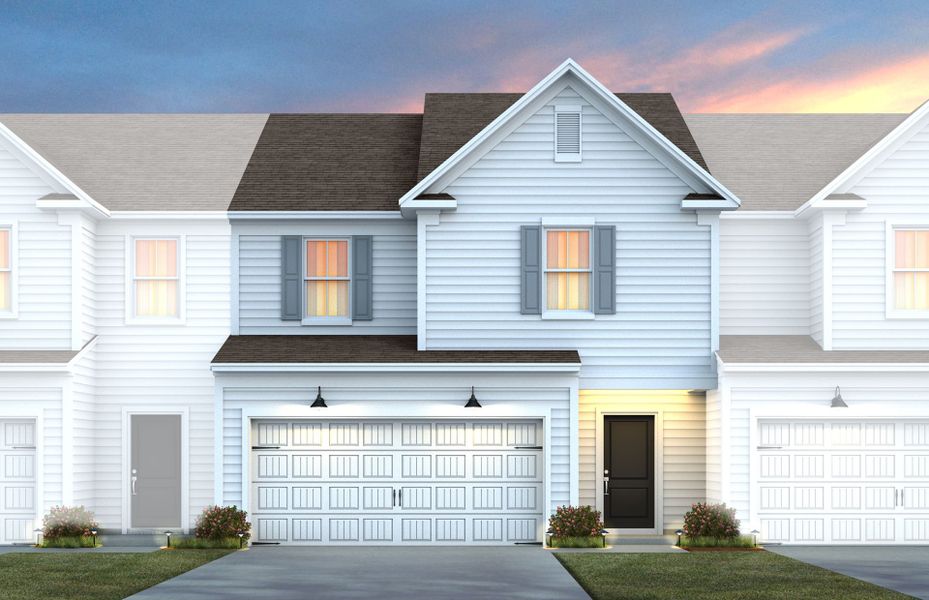 Front exterior of a new home in Solana, Durham, NC, highlighting curb appeal (Image 2).