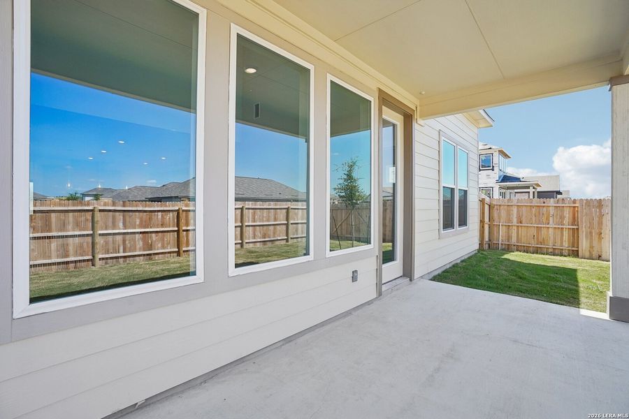 Exterior details and patio area of a home in August Fields, New Braunfels (Image 18).