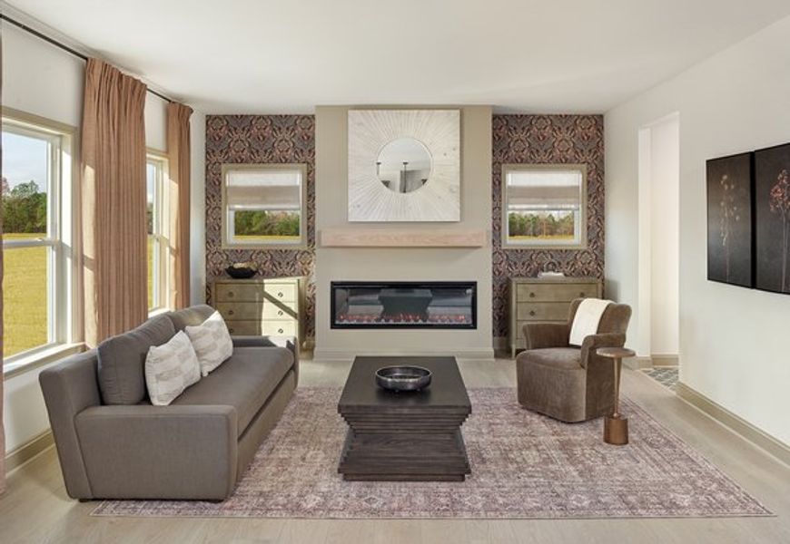 Representative furnished interior of a home built from the Benson by Ashton Woods in The Point, Rolesville (Image 10).