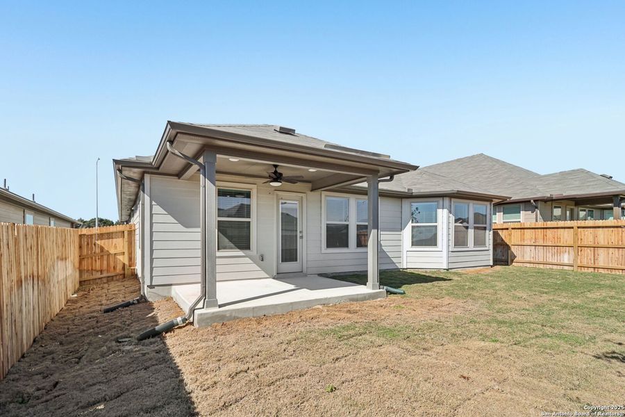 Exterior details and patio area of a home in Legendary Trails - Classic Series, Cibolo (Image 25). Exterior details and patio area of a home in Legendary Trails - Classic Series, Cibolo (Image 25).