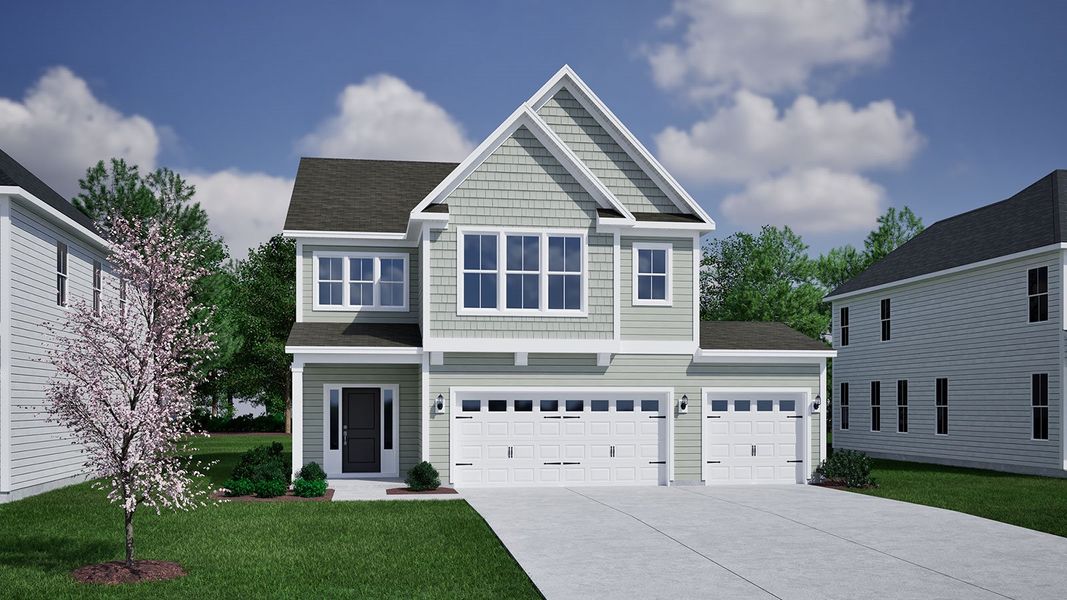 Representative exterior photo of a completed home built from the Cameron - Vanguard Collection by Mungo Homes in Porter Ridge, Elgin, SC (Image 13).