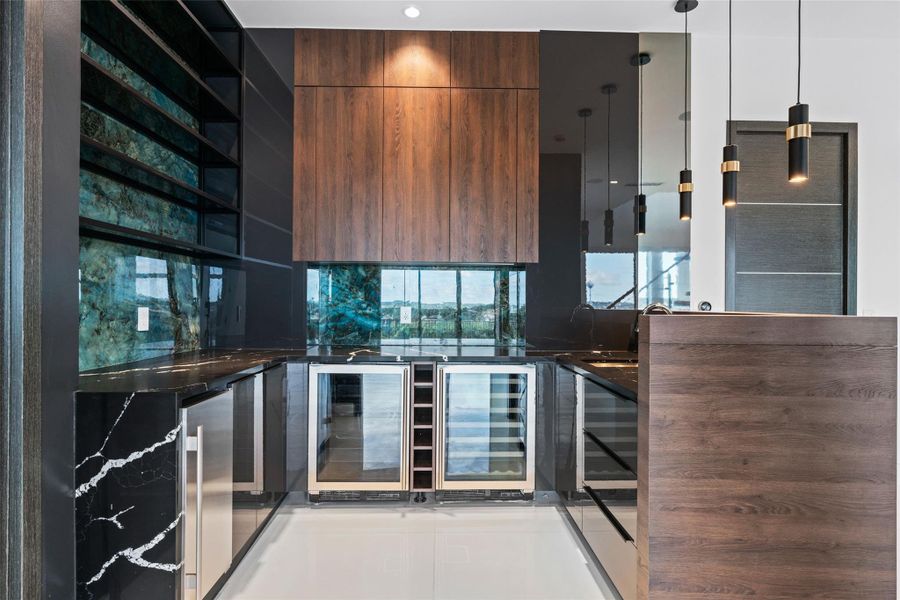 wet bar on lower level