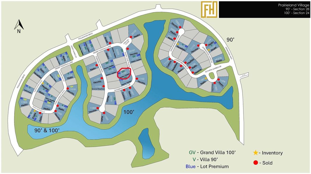 The location of the lot is circled in red on this section map.
