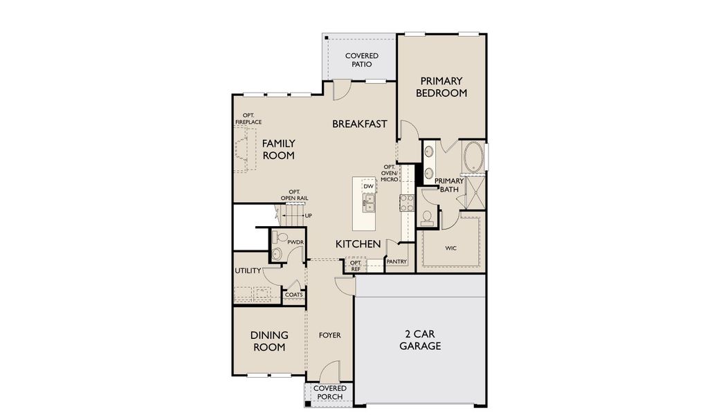 2D floor plan layout for the Caldwell by Ashton Woods in Wildflower Ranch, Justin, TX (Image 5).