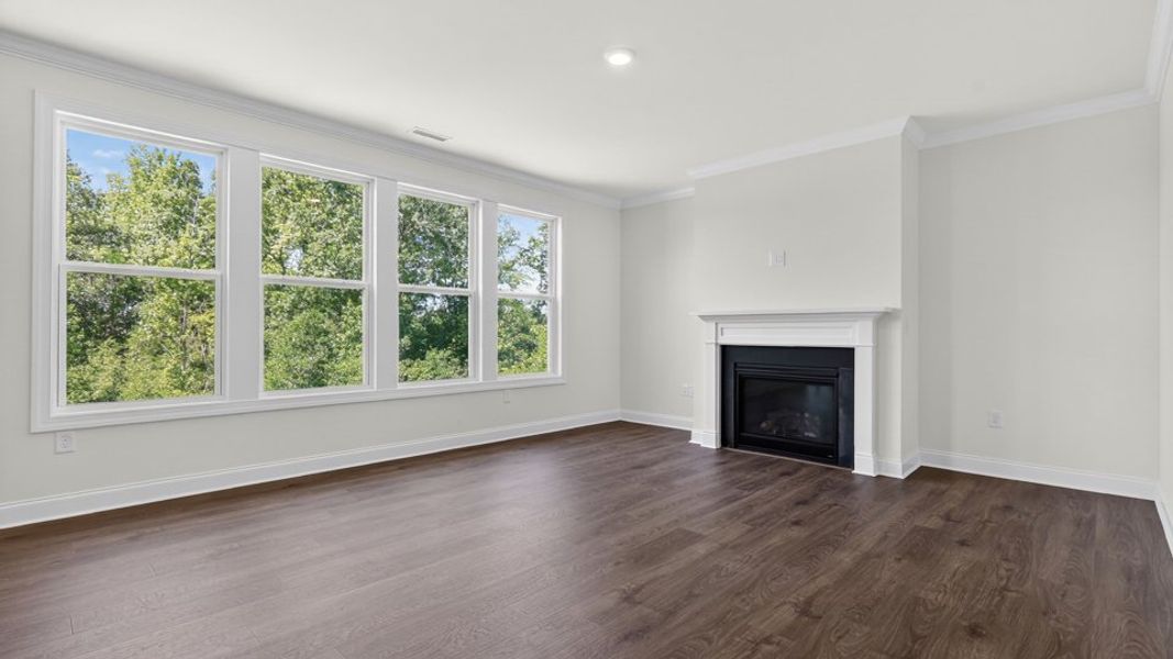 Representative unfurnished interior of a home built from the Wylie by D.R. Horton in The Grove at Winston Pointe, Clayton (Image 10). Representative unfurnished interior of a home built from the Wylie by D.R. Horton in The Grove at Winston Pointe, Clayton (Image 10).