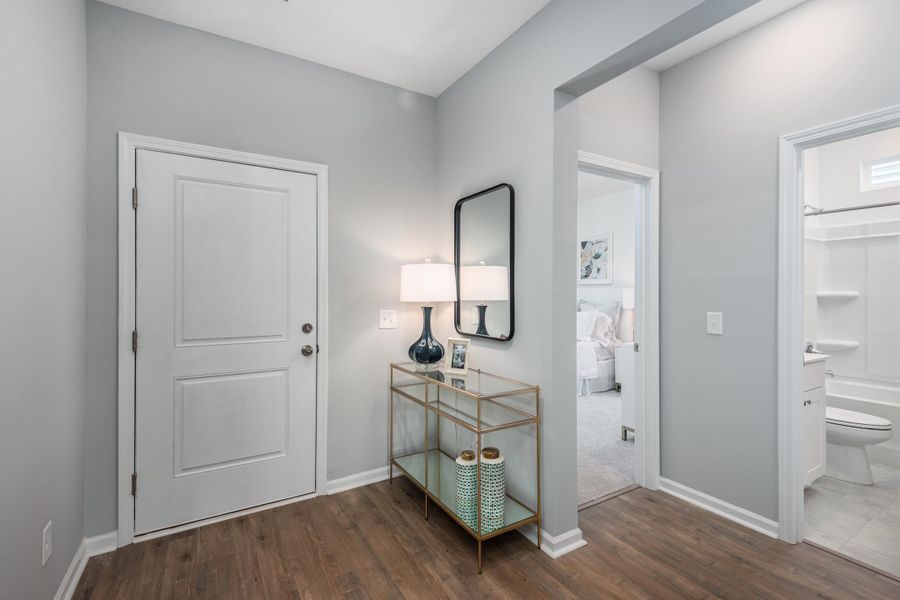 Furnished interior view inside a new home in Limehouse Farms: Arbor Collection, Summerville (Image 26). Furnished interior view inside a new home in Limehouse Farms: Arbor Collection, Summerville (Image 26).