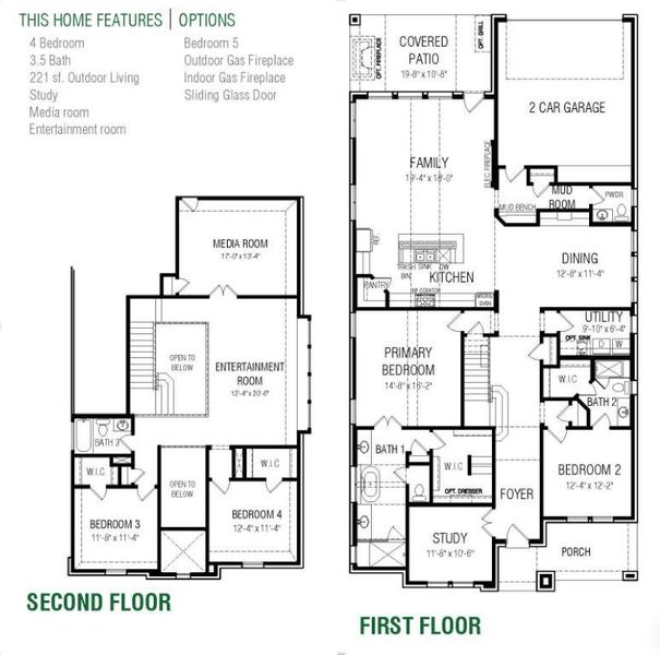 2D floor plan layout of this home in The Grove Frisco, Frisco, TX (Image 4).