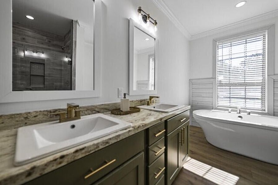 Furnished interior view inside a new home in , Cross (Image 16).