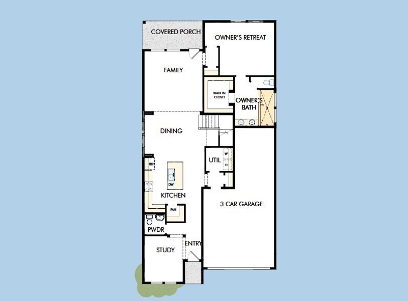 2D floor plan layout for the The Lilac by David Weekley Homes in Briggs Ranch – Select Classic Series, San Antonio, TX (Image 3). 2D floor plan layout for the The Lilac by David Weekley Homes in Briggs Ranch – Select Classic Series, San Antonio, TX (Image 3).