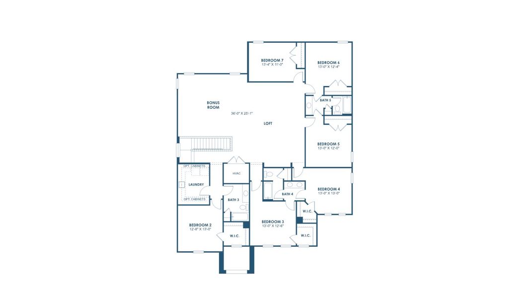 2D floor plan layout for the Westshore I by Homes by WestBay in Pasadena Woods, Dade City, FL (Image 4).