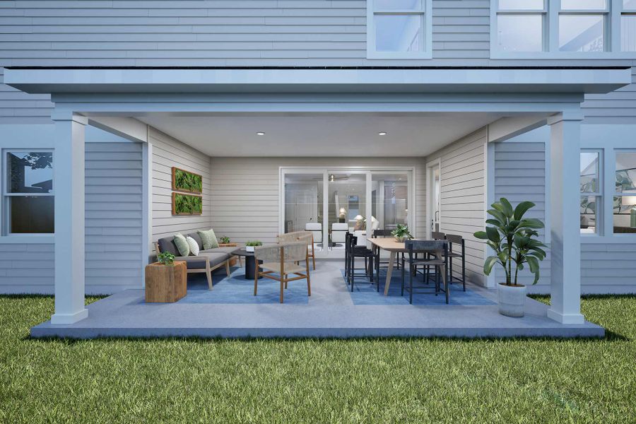 Representative exterior details of a home built from the The Simsbury by David Weekley Homes in The Preserve at Laurelton – Haven Collection, Green Cove Springs (Image 4).