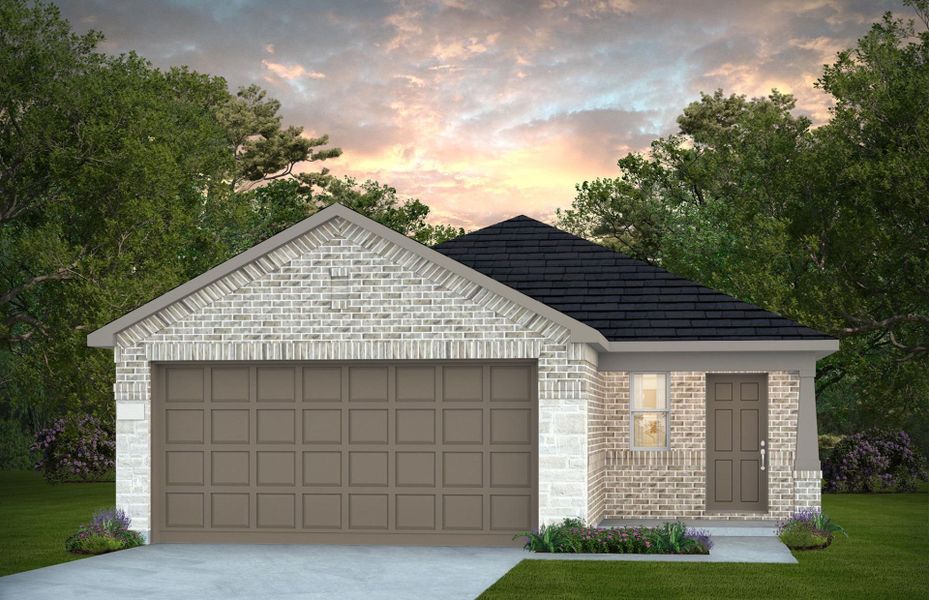 Representative exterior photo of a completed home built from the Taft by Centex in Pinara Pines, Conroe, TX (Image 5). Representative exterior photo of a completed home built from the Taft by Centex in Pinara Pines, Conroe, TX (Image 5).