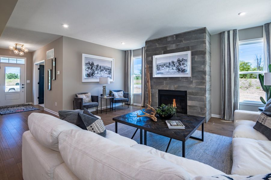 Furnished interior view inside a new home in Bridle Run, Louisville (Image 12). Furnished interior view inside a new home in Bridle Run, Louisville (Image 12).