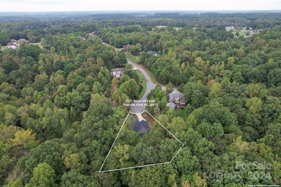 Aerial view of street scape