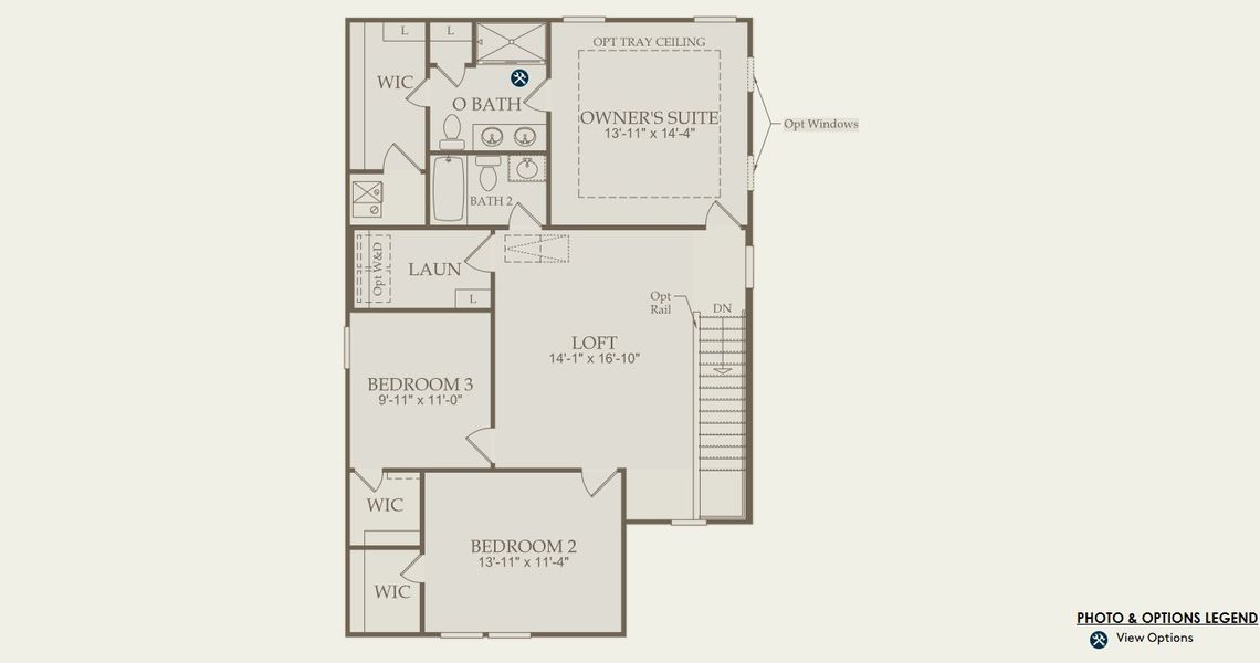 2D floor plan layout for the Harris by Pulte Homes in Wimberly, Angier, NC (Image 5).