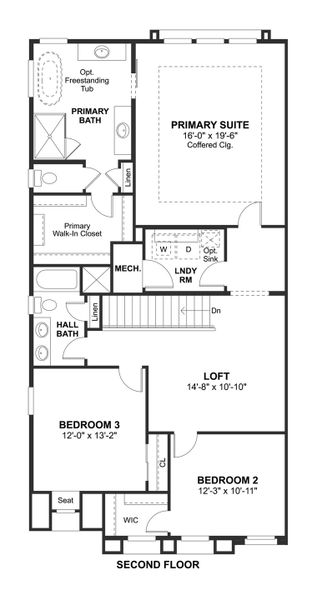2D floor plan layout for the Avalon II by K. Hovnanian® Homes in Serenity at Sonoran Foothills, Phoenix, AZ (Image 4).